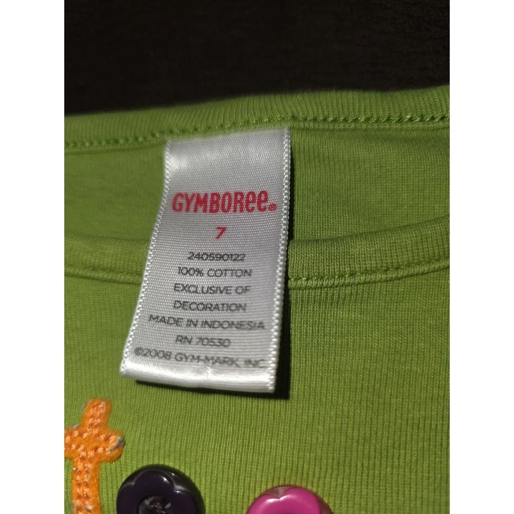 Gymboree all about buttons too cute top size 7 green